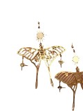 1 par de pendientes colgantes de cobre calados con diseño de mariposa y estrella de estilo informal y sencillo