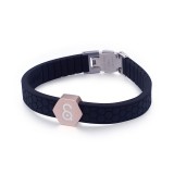 Pulsera de acero inoxidable con imán de energía de piedra de germanio, joyería al por mayor