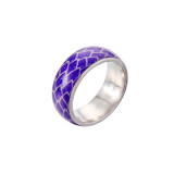 Anillos de epóxido de acero inoxidable con escamas de pescado de color sólido de estilo vintage al por mayor