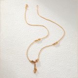 Collar con colgante chapado en oro de 18 quilates con revestimiento de cobre de color sólido de estilo simple