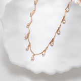 Collar chapado en oro de 18 quilates con incrustaciones de cobre geométrico para mujer