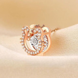 Collar con colgante chapado en oro rosa con incrustaciones de diamante pulido de cobre estilo clásico estilo simple informal