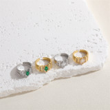 Anillos abiertos chapados en oro blanco chapado en oro de 14 quilates con incrustaciones de cobre y gotas de agua de viaje retro