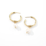 1 par de pendientes colgantes chapados en oro y cobre redondos de estilo vintage