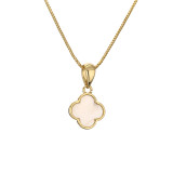 Collar con colgante chapado en oro con circonita de concha con incrustaciones de cobre en forma de corazón de estilo simple