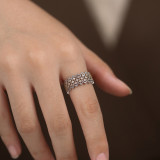 Conjunto de joyería para mujer con diamantes artificiales y incrustaciones de cobre redondas de estilo simple
