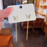 Pendientes De Circón Con Incrustaciones De Cobre De Mariposa De Moda 1 Par