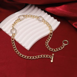 Collar chapado en oro de 18 quilates con incrustaciones de cobre geométrico brillante de Hip-Hop Rock