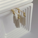 1 par de pendientes colgantes de cobre chapados en borlas geométricas de estilo Simple elegante para mujer