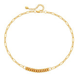 Collar chapado en oro de 18 quilates con cadena de cobre geométrico de estilo moderno
