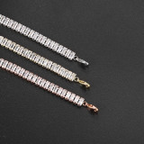 Collar chapado en oro blanco chapado en oro rosa de 14 quilates con incrustaciones de revestimiento de cobre multicolor de estilo clásico