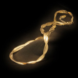 Collar de pulseras chapado en oro de 18 quilates con revestimiento de acero de titanio de color sólido retro