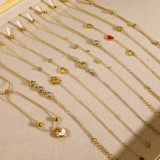 Pulseras chapadas en oro de 18K con incrustaciones de circonio y chapado en acero inoxidable con forma de corazón redondo estilo coreano estilo IG