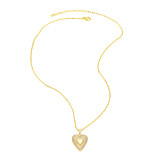 Collar pendiente plateado oro elegante del Zircon del cobre 18K de la forma del corazón de Streetwear a granel