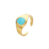 Anillo Abierto Geométrico De Moda Chapado En Acero Inoxidable
