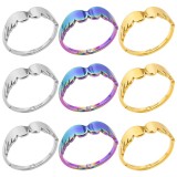 Anillos chapados en oro con revestimiento de acero inoxidable de color sólido de estilo simple