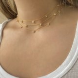 Collar de mariposa Chapado en cobre Collar de oro real de 18 quilates Joyería de cadena de clavícula