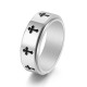 Anillos de acero inoxidable con cruz de hip-hop de 1 pieza