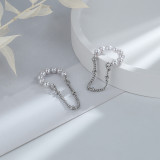 1 pieza elegante estilo Simple borla cobre incrustación perlas artificiales chapado en oro plateado Clips para las orejas