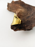 Anillos chapados en oro irregulares del chapado en oro 18K del acero inoxidable del estilo clásico retro