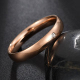 Nuevo Exquisito Simple Micro-incrustaciones de circón de acero inoxidable único anillo
