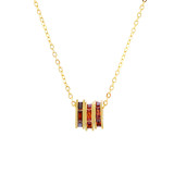 Collar chapado en oro de 18 quilates con incrustaciones de cobre hexagonal de estilo simple
