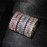 Anillo Fuentes transfronterizas de anillo de circón con incrustaciones Joyería creativa de comercio exterior de moda