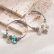 Brazalete de diamantes de imitación de perlas artificiales con incrustaciones de aleación de acero inoxidable con forma de corazón lindo elegante