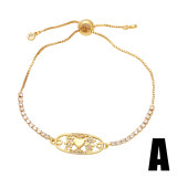 Pulseras chapadas en oro de 18 quilates con incrustaciones de cobre y forma de corazón de luna y estrella de estilo Simple estilo IG