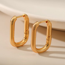 Pendientes de aro retro chapados en oro y cobre en forma de U, 1 par