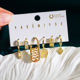 Yakemiyou Pendientes colgantes chapados en oro de 14 quilates con forma de corazón y gotas de agua redondas de estilo simple y circonita asimétrica de cobre