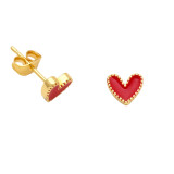 Pendientes chapados en cobre con forma de corazón a la moda, 1 par
