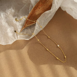 Collar chapado en oro de 18 quilates con revestimiento de acero inoxidable geométrico de estilo simple informal