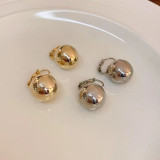 1 par de pendientes chapados en oro y cobre chapados geométricos de estilo simple