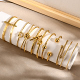 Brazalete chapado en oro con revestimiento de acero inoxidable de color sólido de estilo simple