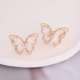 Pendientes De Moda De Mariposa Degradada De Moda Pendientes Con Micro Incrustaciones De Cobre