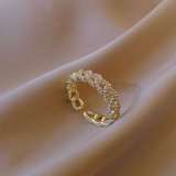 Anillo abierto torcido de línea de moda coreana