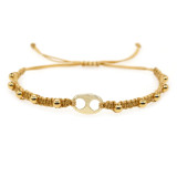 Pulseras trenzadas de cobre geométricas de estilo simple