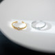 Anillo ajustable con apertura simple de circonita de acero inoxidable nueva moda