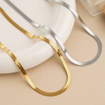Collar chapado en oro de 18 quilates con revestimiento de acero inoxidable de color sólido de estilo clásico retro