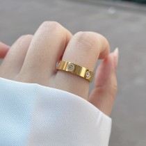 Anillos de circón con incrustaciones de revestimiento de acero de titanio de color sólido de viaje de estilo simple