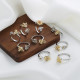 Anillos De Circón Con Incrustaciones De Cobre Mariposa Abeja Girasol De Moda