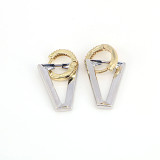 Pendientes de cobre de moda Simple, triángulo tridimensional Simple, venta al por mayor