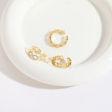 1 pieza de anillos chapados en oro de 14K con incrustaciones de cobre y forma de corazón infinito de estilo coreano