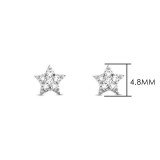 1 par de pendientes de circonita de cobre con incrustaciones de estrellas de estilo simple