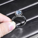 Anillos de diamantes de imitación artificiales con incrustaciones de cobre redondos de moda
