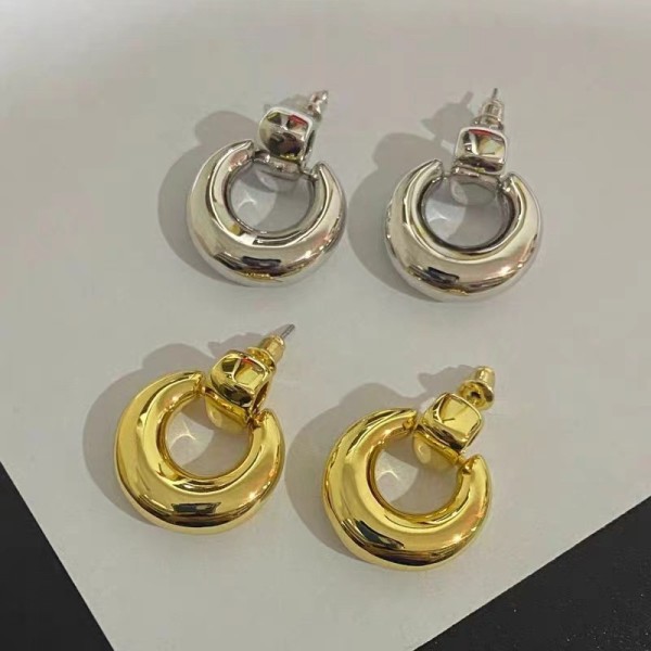 1 par de pendientes colgantes chapados en oro y cobre chapados en Color sólido con círculo Retro