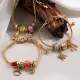 Pulseras chapadas en oro de 14K de aleación de acero inoxidable con dije de ganado de oso artístico de estilo de hadas
