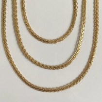 Collar retro chapado en oro de 18 quilates con revestimiento de cobre de color sólido