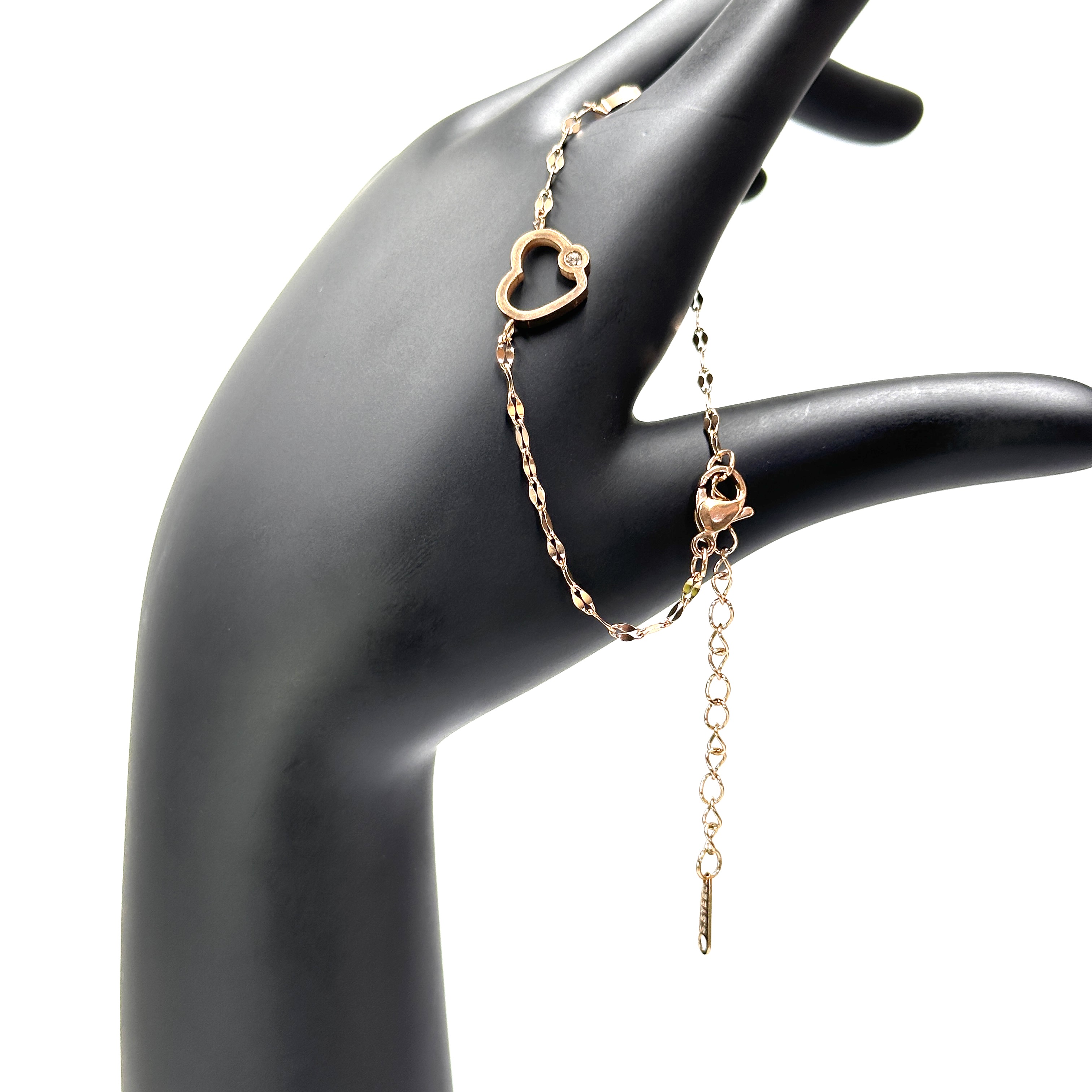 Pulseras de acero inoxidable con forma de corazón de estilo simple a granel